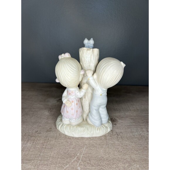 Precious Moments Thee I Love Figurine E-3116 I Love You Boy Girl Tree Hourglass - Picture 2 of 6